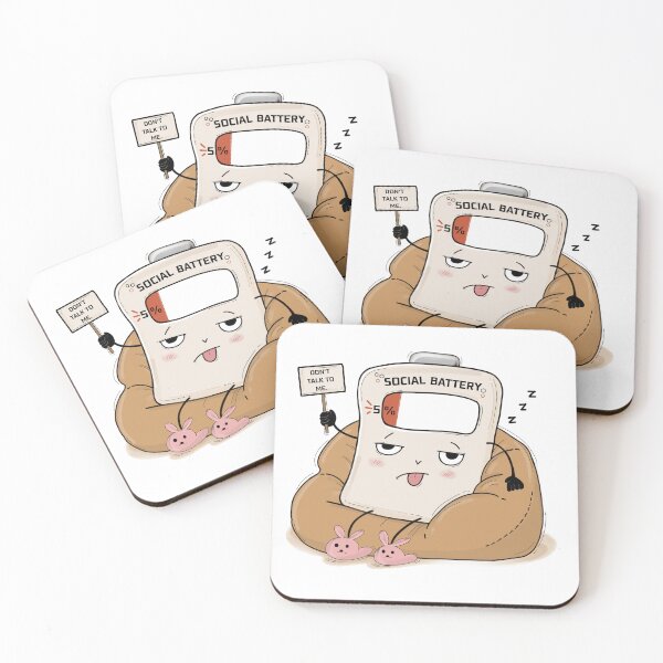 Item preview, Low Social Battery (5%) – Hand-drawn Digital Art & Wallpaper designed and sold by MyVisionaryHuez.