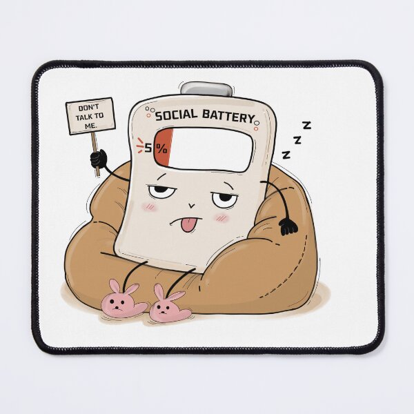Item preview, Low Social Battery (5%) – Hand-drawn Digital Art & Wallpaper designed and sold by MyVisionaryHuez.
