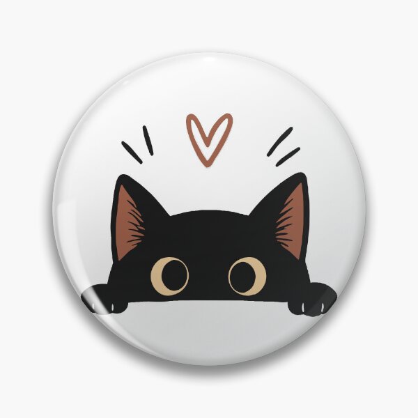 Item preview, Curious black cat waving hello with a heart. Kawaii kitten. designed and sold by SociallyDeadClub.