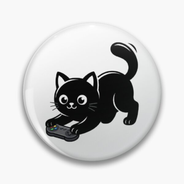 Artikelvorschau, Gaming-Katze – Schwarzes Kätzchen mit Controller entworfen und verkauft von PrintforDesign.