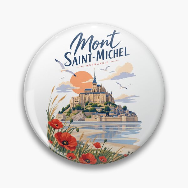 Item preview, Mont Saint Michel with poppy flowers designed and sold by 1enchik.