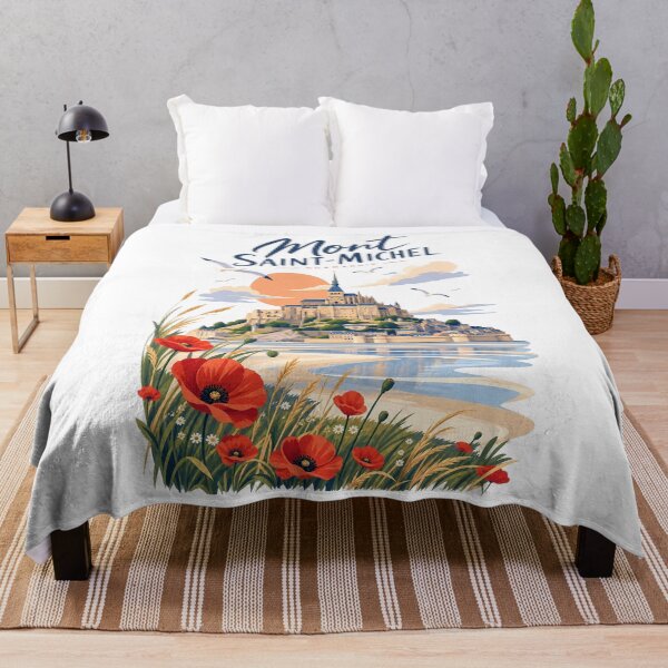 Item preview, Mont Saint Michel with poppy flowers designed and sold by 1enchik.