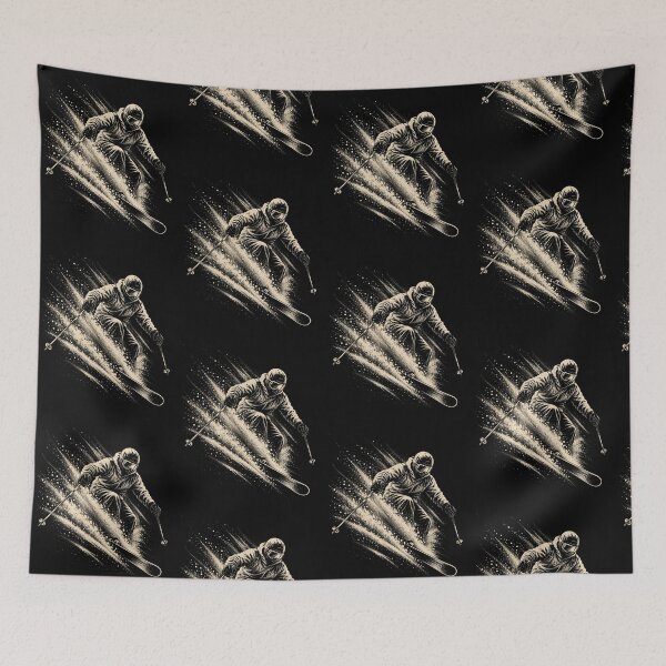 Item preview,  Vintage Snow Skiing Retro Skier Winter Mountain Sports   designed and sold by SOUFIANE1991.