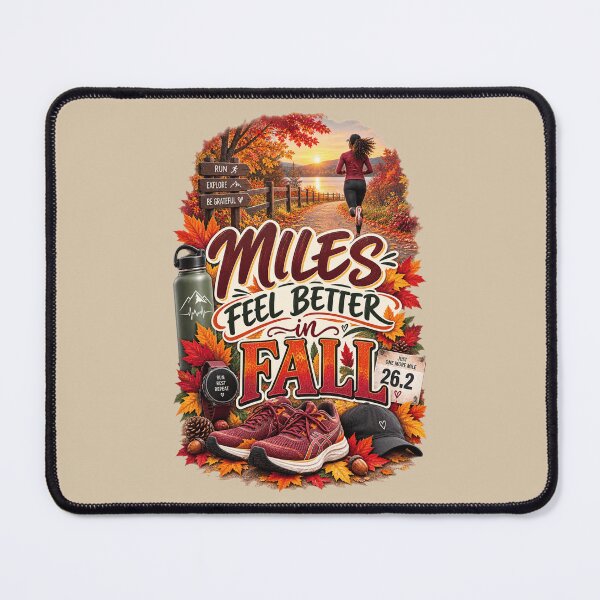 Item preview, Miles Feel Better in Fall – Autumn Running Fitness Design designed and sold by astersgraphics.