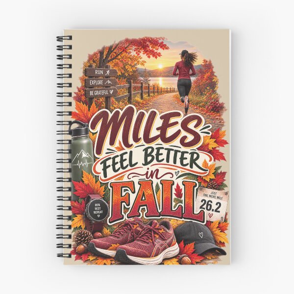 Item preview, Miles Feel Better in Fall – Autumn Running Fitness Design designed and sold by astersgraphics.