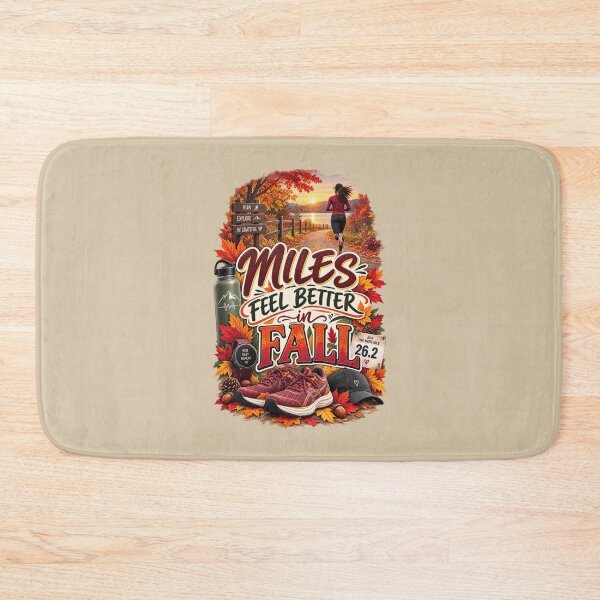 Item preview, Miles Feel Better in Fall – Autumn Running Fitness Design designed and sold by astersgraphics.