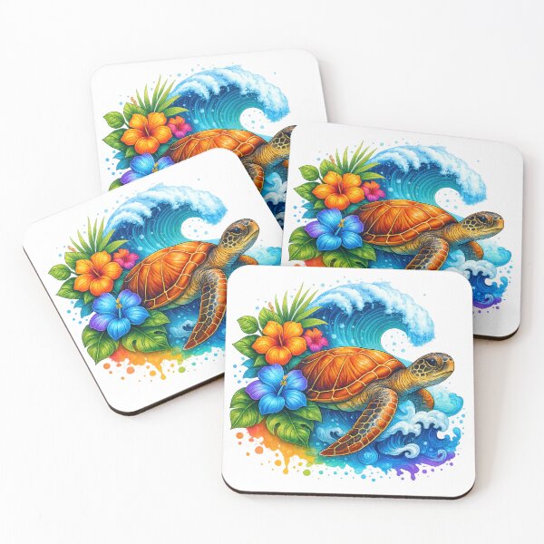 Item preview, Tropical Sea Turtle designed and sold by vibesofcolor.