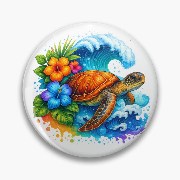 Item preview, Tropical Sea Turtle designed and sold by vibesofcolor.