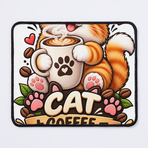 Item preview, Cat + Coffee = Happiness – Cute Cat Coffee Lover Design designed and sold by Naushad786.