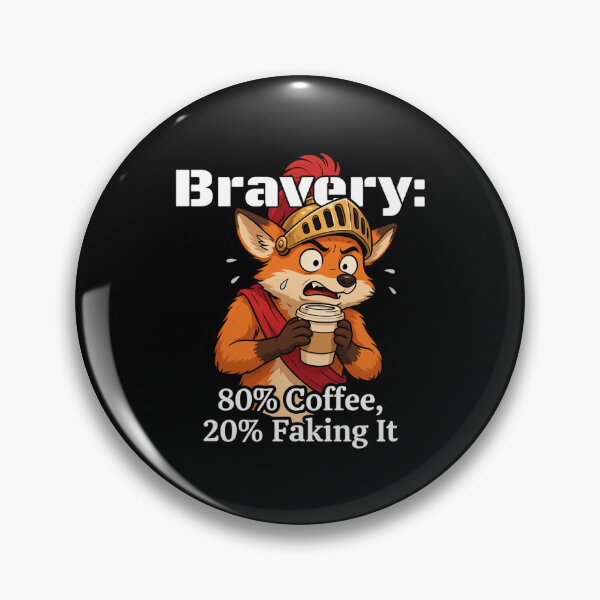 Item preview, Funny Humor Bravery 80% Coffee, 20% Faking It Caffeine Addict Art Design designed and sold by fantasticdesign.