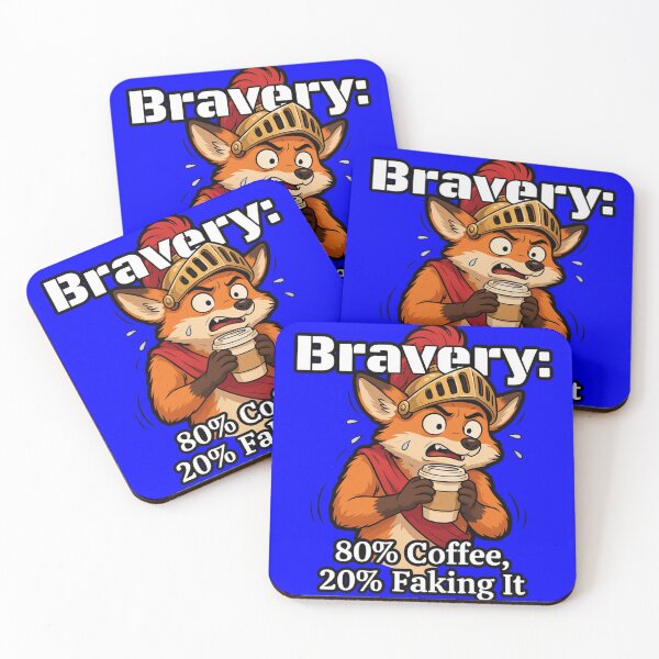 Item preview, Funny Humor Bravery 80% Coffee, 20% Faking It Caffeine Addict Art Design designed and sold by fantasticdesign.