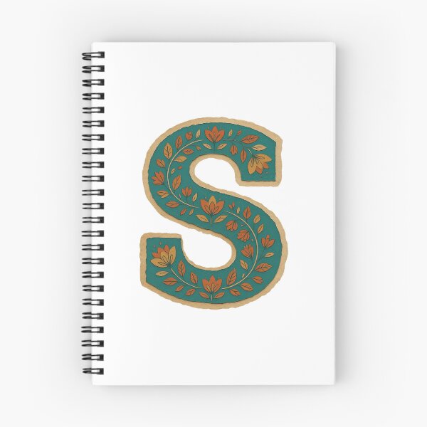 Item preview, Teal Mustard Terracotta Floral Monogram Letter S designed and sold by ITCHAWAWAA.