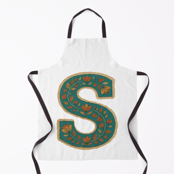 Item preview, Teal Mustard Terracotta Floral Monogram Letter S designed and sold by ITCHAWAWAA.