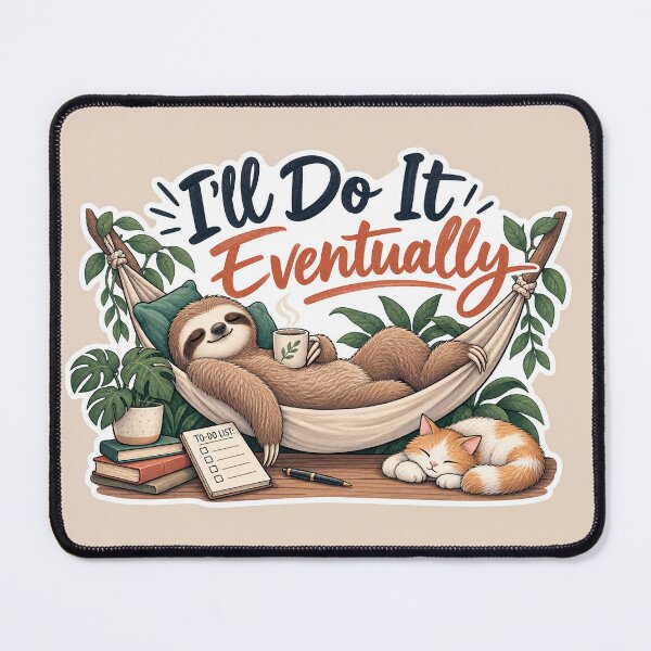 Item preview, I’ll Do It Eventually – Funny Sloth Procrastinator designed and sold by Sasas Design.