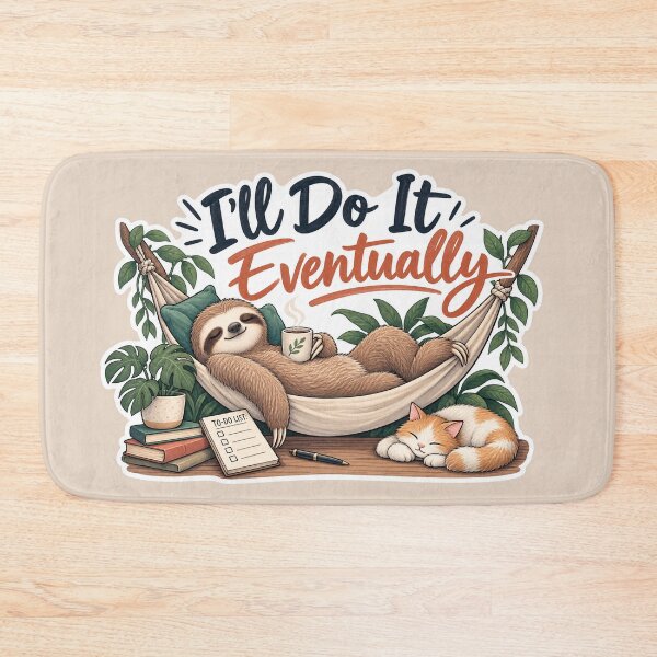 Item preview, I’ll Do It Eventually – Funny Sloth Procrastinator designed and sold by Sasas Design.