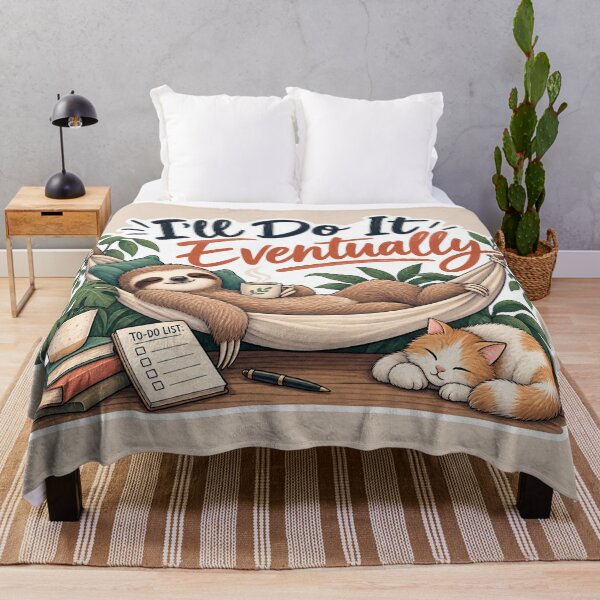 Item preview, I’ll Do It Eventually – Funny Sloth Procrastinator designed and sold by Sasas Design.