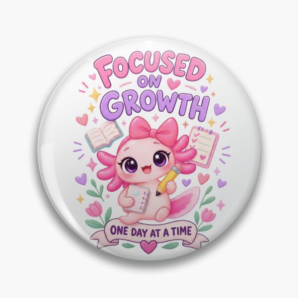 Item preview, Focused on Growth Axolotl – One Day at a Time Cute Study Motivation designed and sold by FHdesigns.