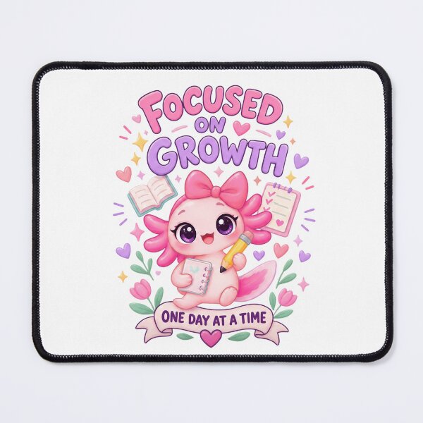 Item preview, Focused on Growth Axolotl – One Day at a Time Cute Study Motivation designed and sold by FHdesigns.