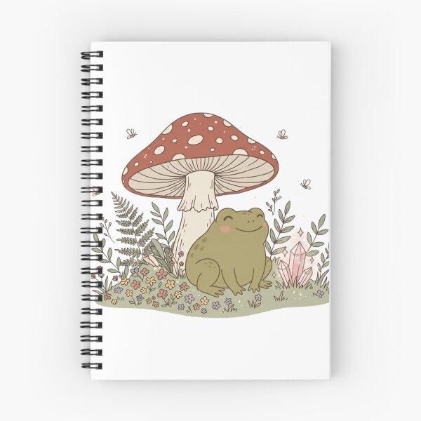 Item preview, Cute Cottagecore Toad and Mushroom Doodle Aesthetic Pastel Nature Vector Art designed and sold by BS Creations.