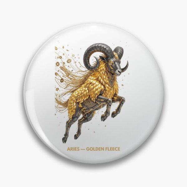 Item preview, Cyber Aries Zodiac Golden Fleece Myth Design designed and sold by CalmFrameArt.