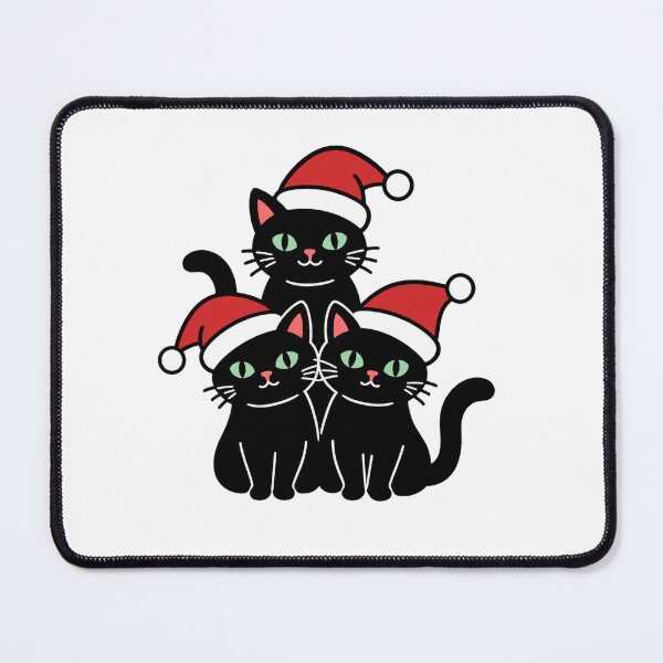 Item preview, Three Christmas Cats Stacked | Funny Black Cats Santa Hat Holiday designed and sold by wingoo22.
