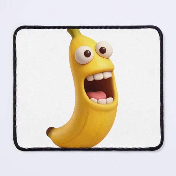 Item preview, Funny Claymation Banana Character with Big Eyes and Open Mouth designed and sold by canvahub.