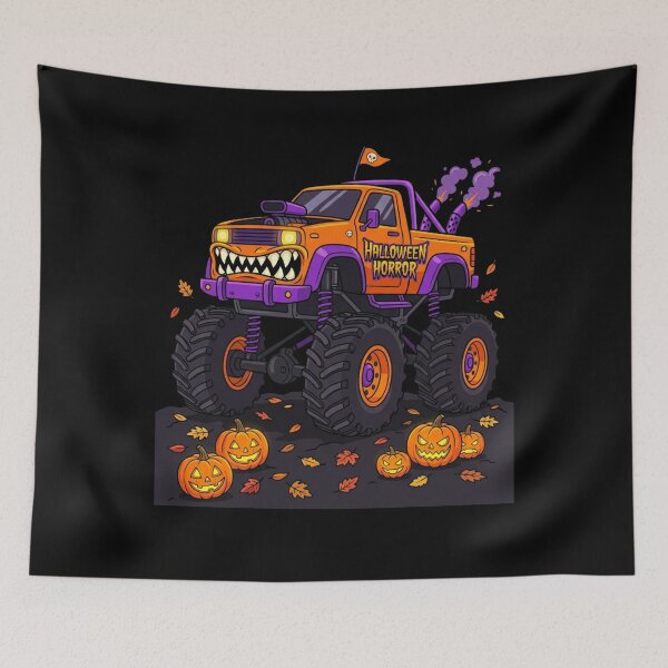 Item preview, Halloween Monster Truck Jack O Lantern designed and sold by w66aboo.