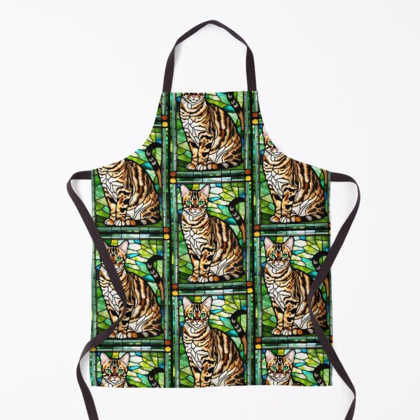 Item preview, Bengal Cat Stained Glass Portrait designed and sold by pinkal.