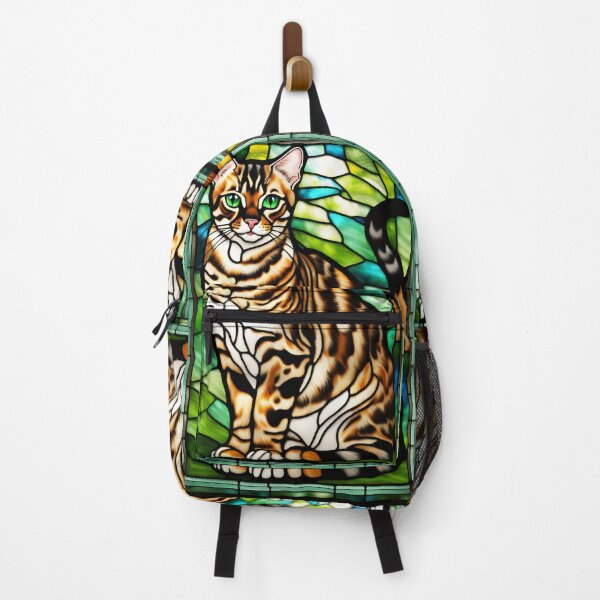 Item preview, Bengal Cat Stained Glass Portrait designed and sold by pinkal.