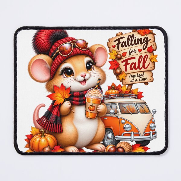 Item preview, Falling for Fall Cute Hamster Autumn Leaf Pumpkin Drink designed and sold by FeelFreeStore.