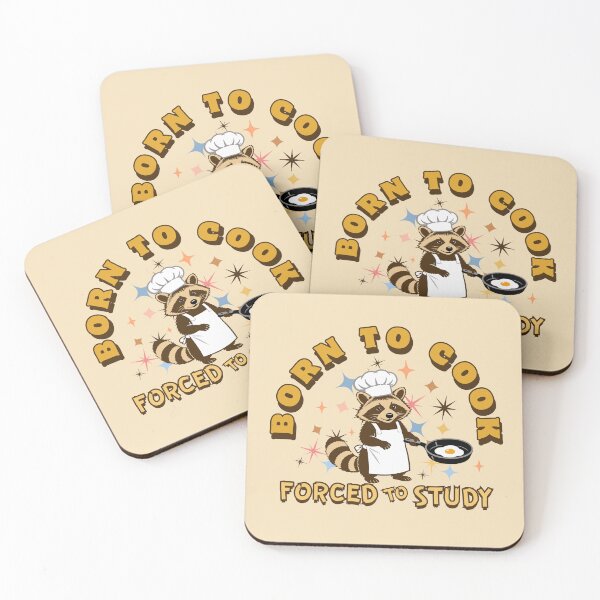 Item preview, Born To Cook, Forced To Study – Chef Raccoon  designed and sold by Shedronpanda.