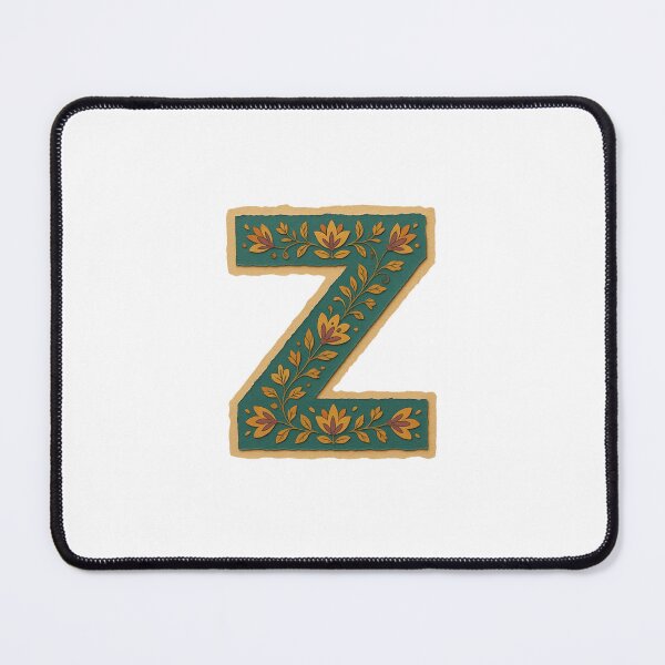 Item preview,  Decorative teal Floral Letter Z Folk Art Monogram designed and sold by ITCHAWAWAA.