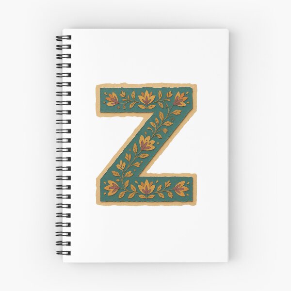 Item preview,  Decorative teal Floral Letter Z Folk Art Monogram designed and sold by ITCHAWAWAA.
