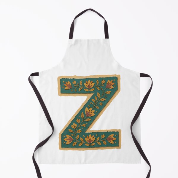 Item preview, Decorative teal Floral Letter Z Folk Art Monogram designed and sold by ITCHAWAWAA.
