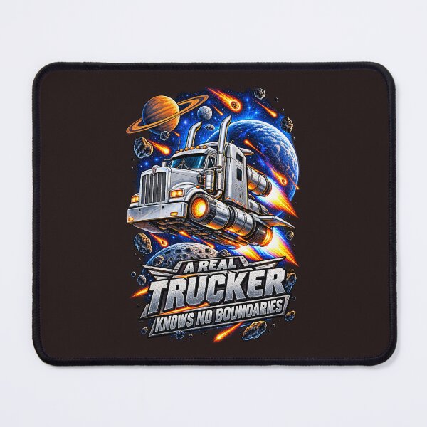 Item preview, A Real Trucker Knows No Boundaries - Space Semi Art designed and sold by NomadForge.