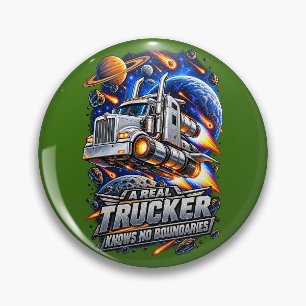 Item preview, A Real Trucker Knows No Boundaries - Space Semi Art designed and sold by NomadForge.