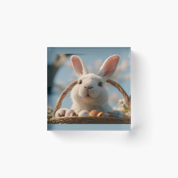 Item preview, Cute Easter Bunny in Basket with Spring Blossom designed and sold by SoykAart.