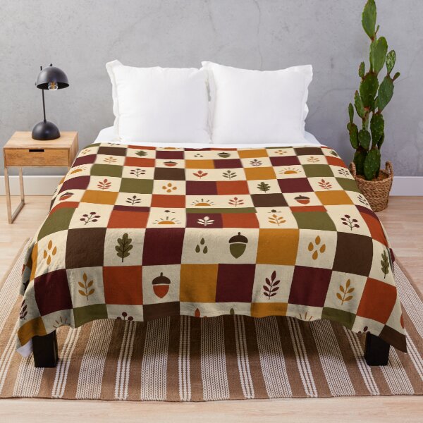 Item preview, Harvest Check – Retro Autumn Checkerboard Folk Pattern designed and sold by astersgraphics.