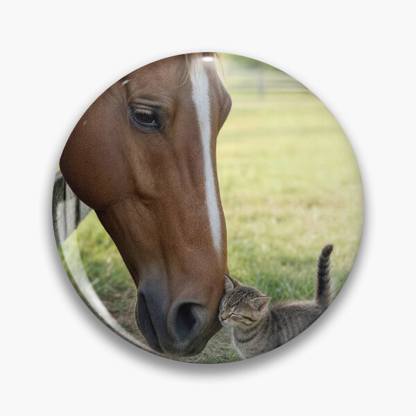 Item preview, Horse and Kitten in Country Pasture designed and sold by Maria Dryfhout.