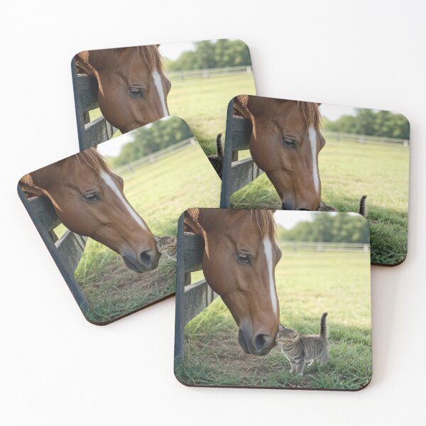 Item preview, Horse and Kitten in Country Pasture designed and sold by Maria Dryfhout.
