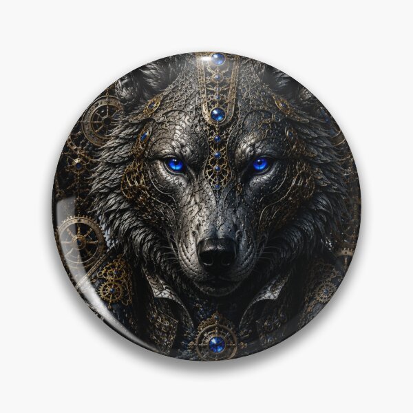 Item preview, Moonlit Mechanica – Steampunk Wolf & Golden Gears designed and sold by NightshadeWolfs.