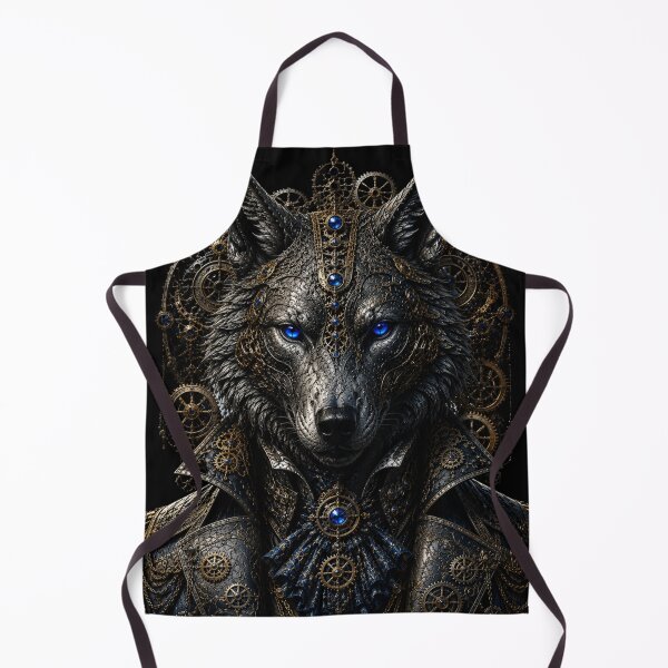 Aperçu de l'œuvre Moonlit Mechanica – Steampunk Wolf & Golden Gears créée et vendue par NightshadeWolfs.