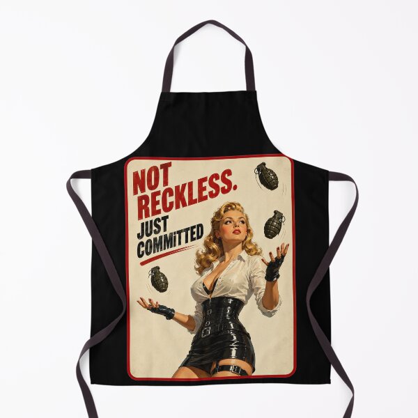 Item preview, Not Reckless, Just Committed – Retro Action Pinup designed and sold by obstinator.