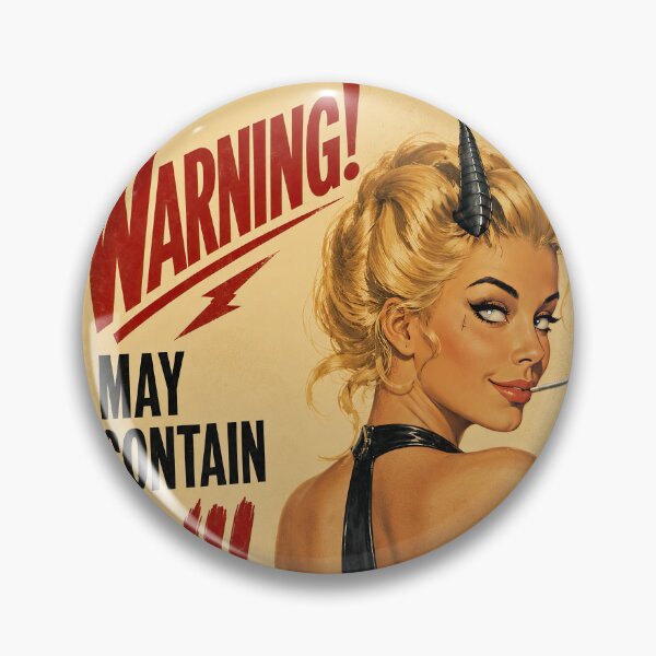 Item preview, Warning! May Contain Evil – Retro Devil Pinup designed and sold by obstinator.