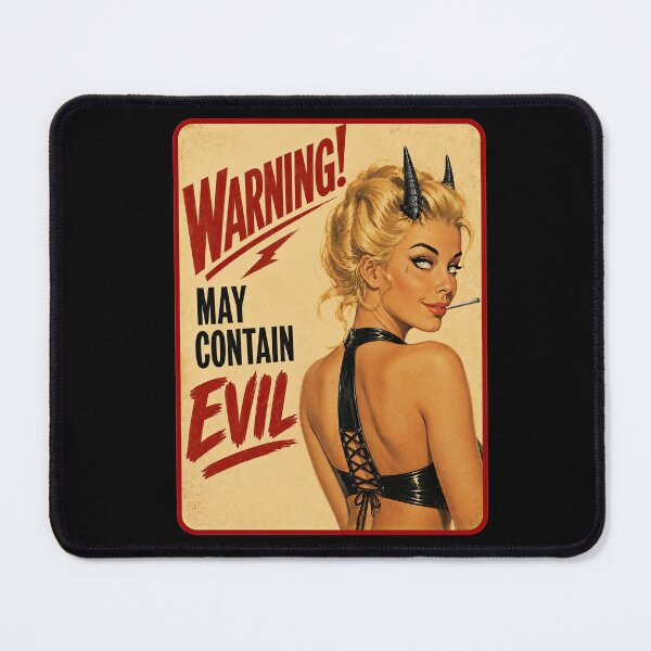Item preview, Warning! May Contain Evil – Retro Devil Pinup designed and sold by obstinator.