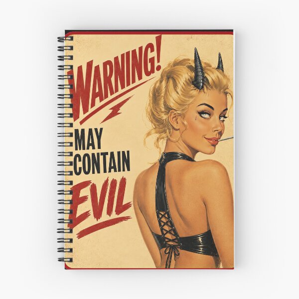 Item preview, Warning! May Contain Evil – Retro Devil Pinup designed and sold by obstinator.