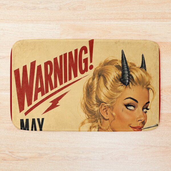 Item preview, Warning! May Contain Evil – Retro Devil Pinup designed and sold by obstinator.