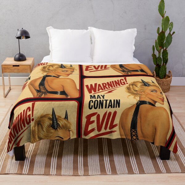 Item preview, Warning! May Contain Evil – Retro Devil Pinup designed and sold by obstinator.