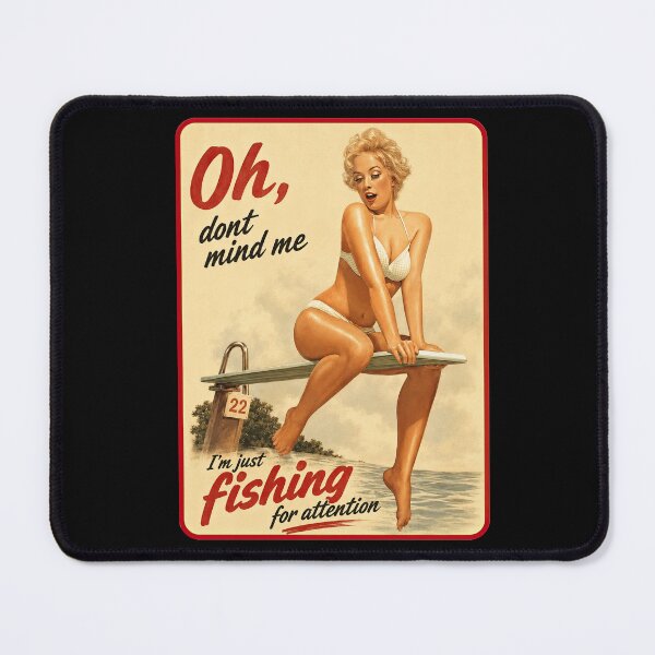 Item preview, Fishing for Attention – Retro Pinup Girl designed and sold by obstinator.