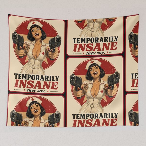 Item preview, Temporarily Insane – Retro Nurse Pinup designed and sold by obstinator.
